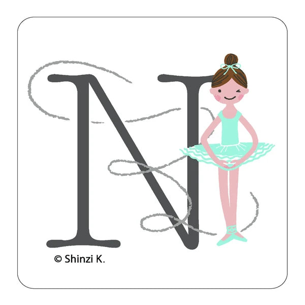 SEAL-DO PRINTING Ballet Stamp Initial Sticker - N