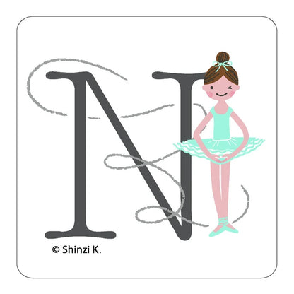 SEAL-DO PRINTING Ballet Stamp Initial Sticker - N