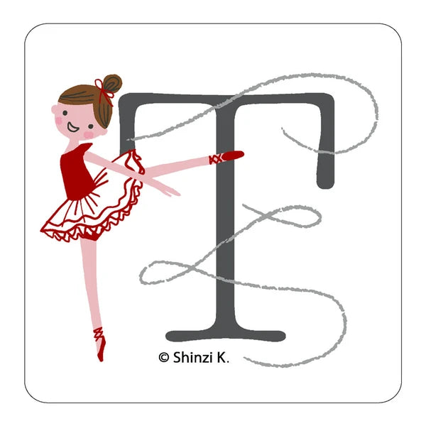 SEAL-DO PRINTING Ballet Stamp Initial Sticker - T