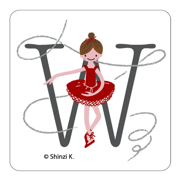 SEAL-DO PRINTING Ballet Stamp Initial Sticker - W