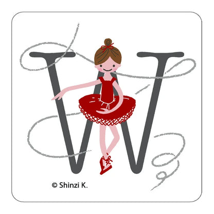 SEAL-DO PRINTING Ballet Stamp Initial Sticker - W