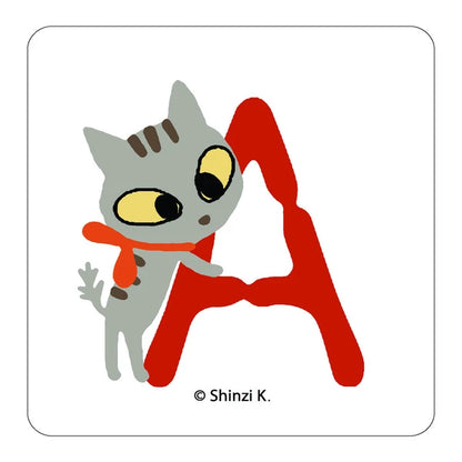 SEAL-DO PRINTING Uneven Cats Stamp Initial Sticker - A