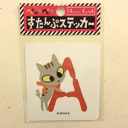 SEAL-DO PRINTING Uneven Cats Stamp Initial Sticker - A