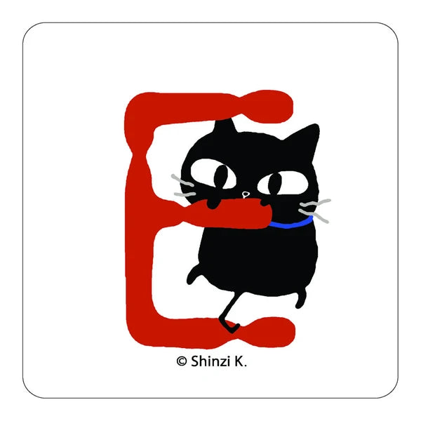 SEAL-DO PRINTING Uneven Cats Stamp Initial Sticker - E
