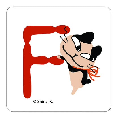 SEAL-DO PRINTING Uneven Cats Stamp Initial Sticker - F