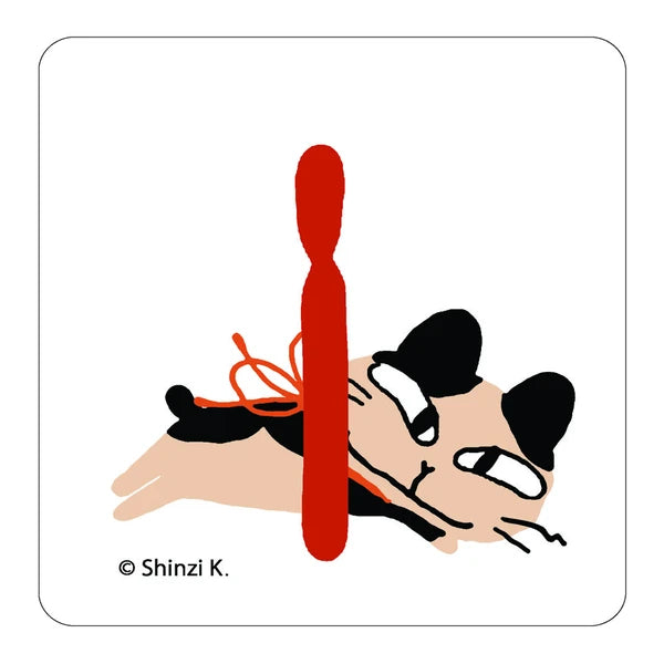 SEAL-DO PRINTING Uneven Cats Stamp Initial Sticker - I