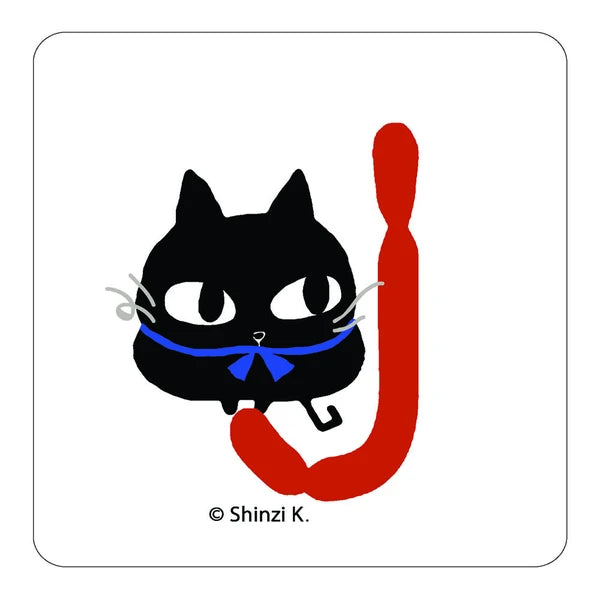 SEAL-DO PRINTING Uneven Cats Stamp Initial Sticker - J