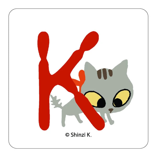 SEAL-DO PRINTING Uneven Cats Stamp Initial Sticker - K