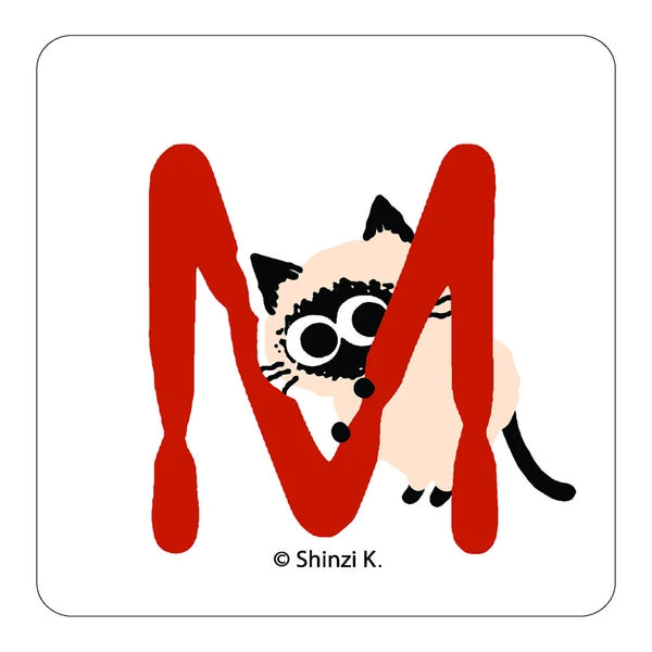 SEAL-DO PRINTING Uneven Cats Stamp Initial Sticker - M