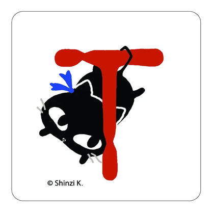 SEAL-DO PRINTING Uneven Cats Stamp Initial Sticker - T