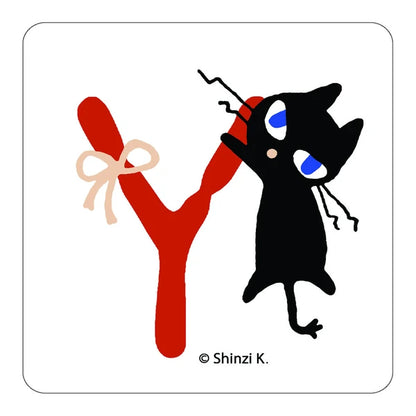 SEAL-DO PRINTING Uneven Cats Stamp Initial Sticker - Y