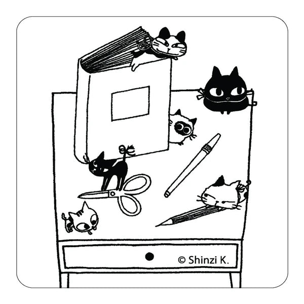 SEAL-DO PRINTING Uneven Cats Glow-in-the-Dark Sticker - Stationery