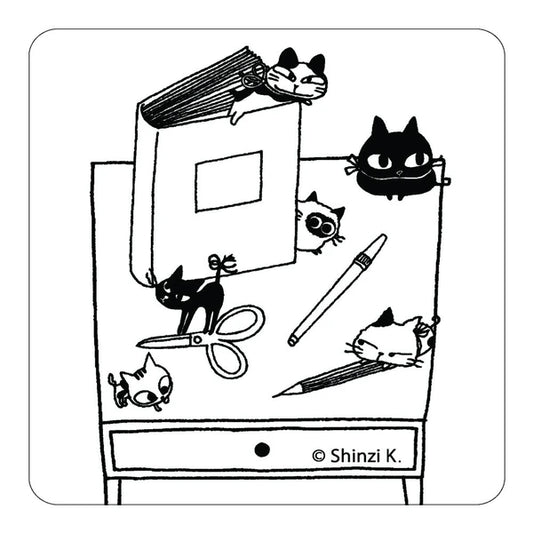 SEAL-DO PRINTING Uneven Cats Glow-in-the-Dark Sticker - Stationery