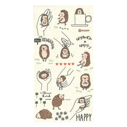 SEAL-DO PRINTING Banana Paper Sheet Stickers - Hedgehog Hari-kun