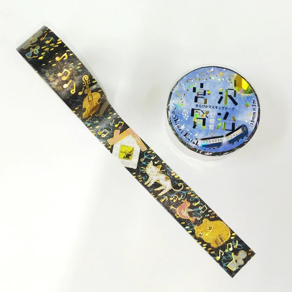 SEAL-DO PRINTING Miyazawa Kenji Kirapika Foil Masking Tape - Gauche the Cellist