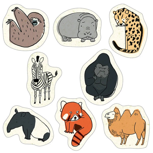 SEAL-DO PRINTING Banana Paper Flake Stickers - Endangered Land Species