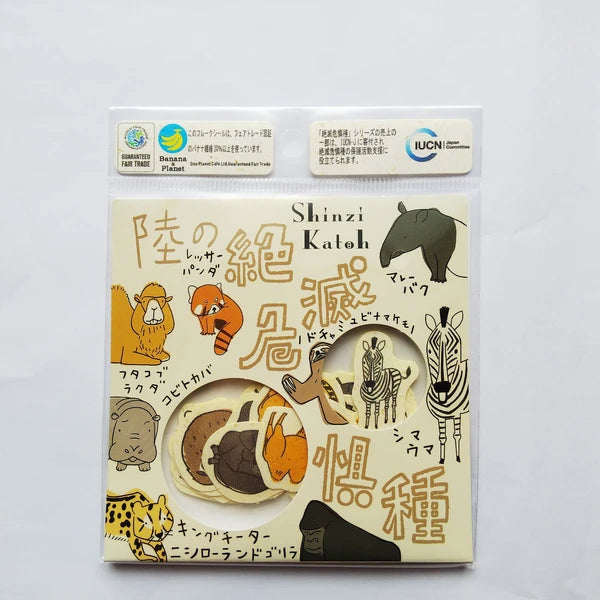 SEAL-DO PRINTING Banana Paper Flake Stickers - Endangered Land Species
