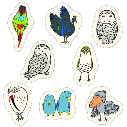 SEAL-DO PRINTING Banana Paper Flake Stickers - Endangered Birds