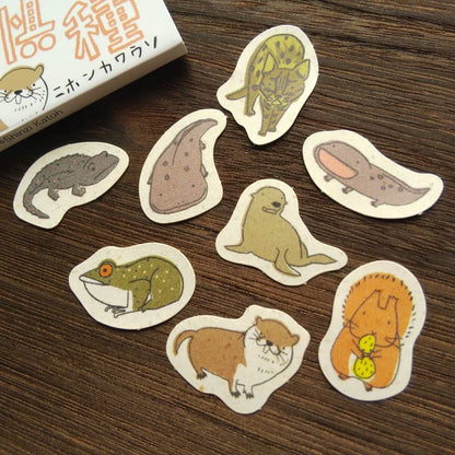 SEAL-DO PRINTING Banana Paper Flake Stickers - Endangered Species of Japan