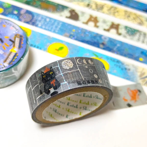 SEAL-DO PRINTING Miyazawa Kenji Gento-kan Kirapika Foil Masking Tape - Cat Office 2