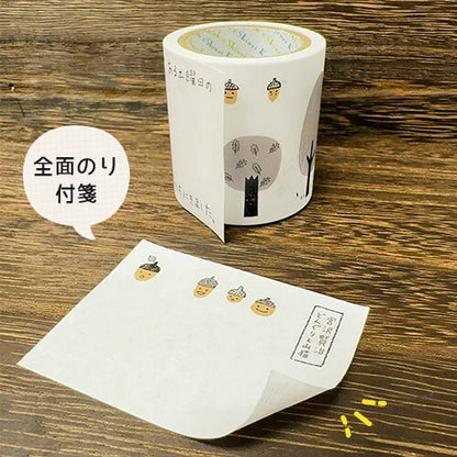 SEAL-DO PRINTING Miyazawa Kenji Gento-kan Roll Sticky Notes - Monochrome Gauche the Cellist