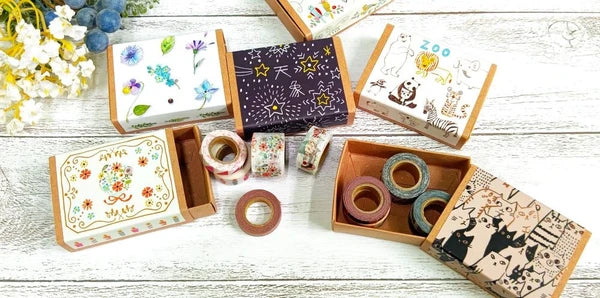 SEAL-DO PRINTING Petit Mas Box Mini Masking Tape Set - Cats
